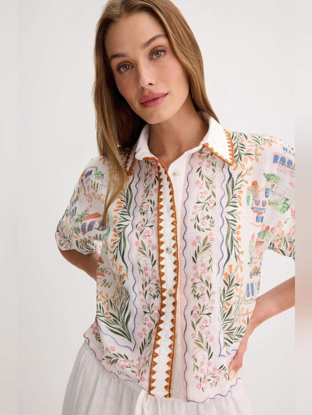 En Saison Alaia Linen Top Size Small